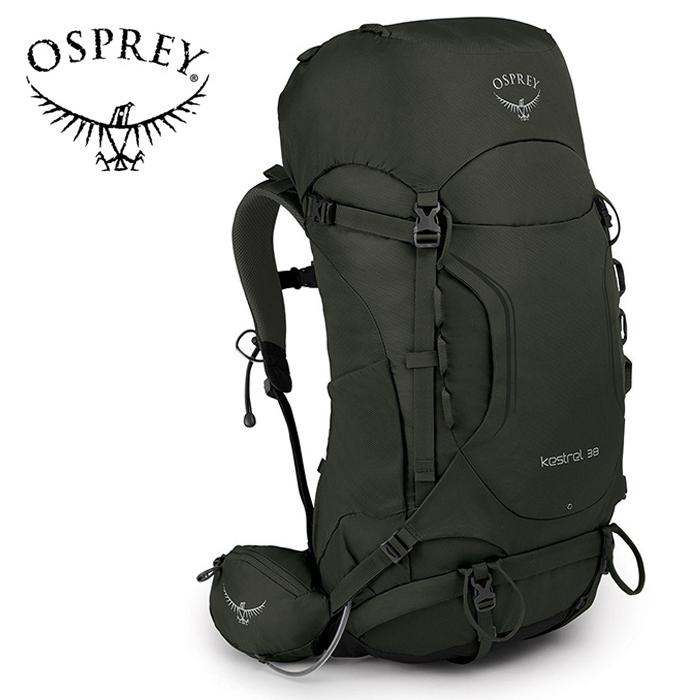 【Osprey 美國】Kestrel 38 輕量化登山背包 38L 男款 橄欖綠｜健行背包 背包旅行