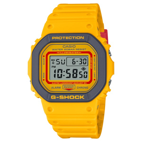 【CASIO G-SHOCK】復古潮流90年代方形數位運動腕錶-薑黃色/DW-5610Y-9/台灣總代理公司貨享一年保固