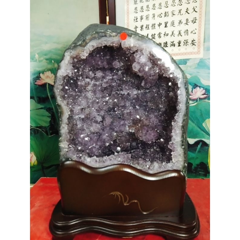 ~ 頂級天然  21.85公斤 ((巴西紫水晶洞)) 結 晶花 藏風 納氣