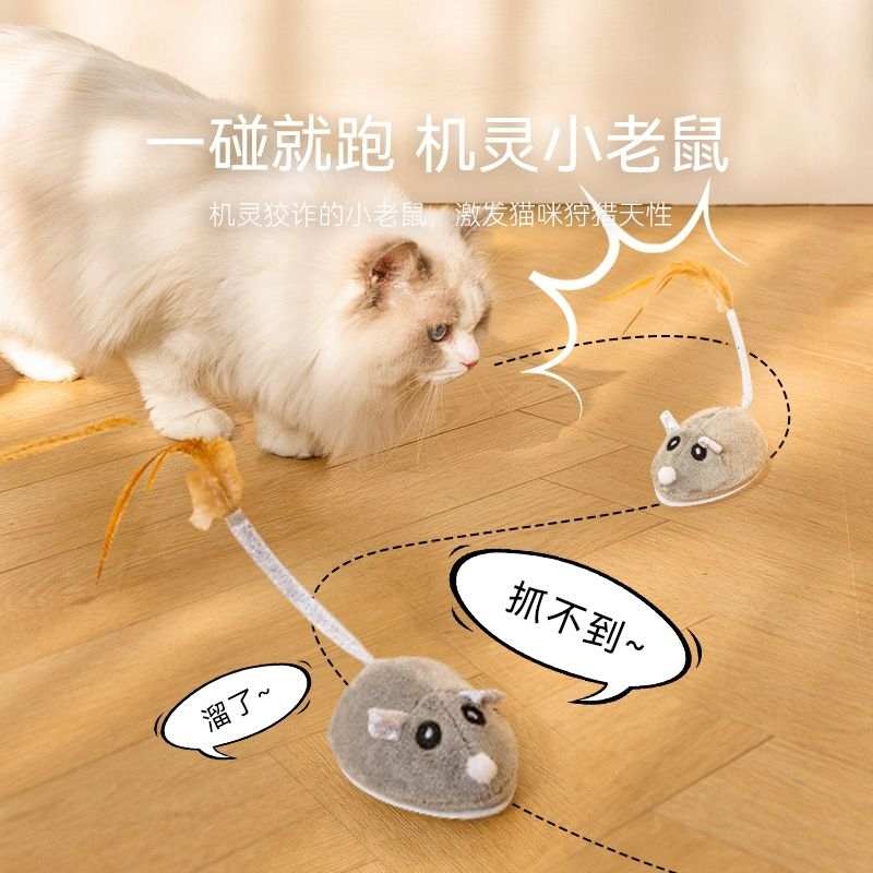 😺花家喵喵喵😸逗貓電動老鼠 USB充電 貓玩具