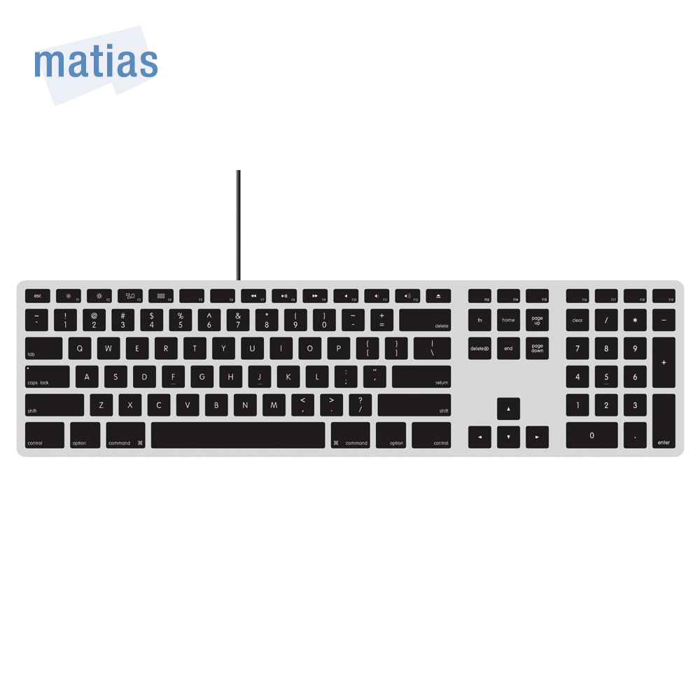 Matias wired Mac USB 有線中文長鍵盤 - 黑色按鍵