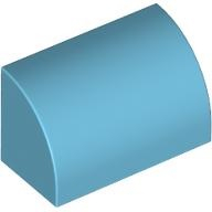 磚家 LEGO 樂高 中間天空藍色 Slope Curved 1x2x1 平滑磚 曲面磚 弧形曲面磚 37352