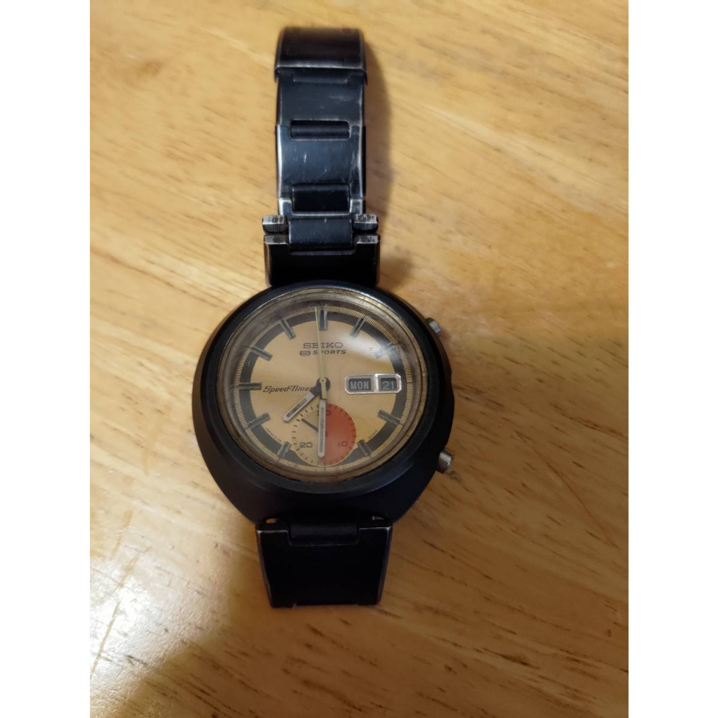 早期精工Seiko 6139-8010/PVD精工 6139-8010運動計時錶/復古收藏/精工錶