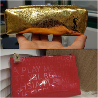 ysl 聖羅蘭金色化妝包/唇情mini化妝包