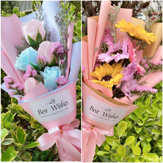 [小皮花坊]5朵向日葵香皂花束 乾燥花束 客製花束 向日葵香皂花 乾燥花束 情人節花束 教師節花束 母親節花束 畢業花束
