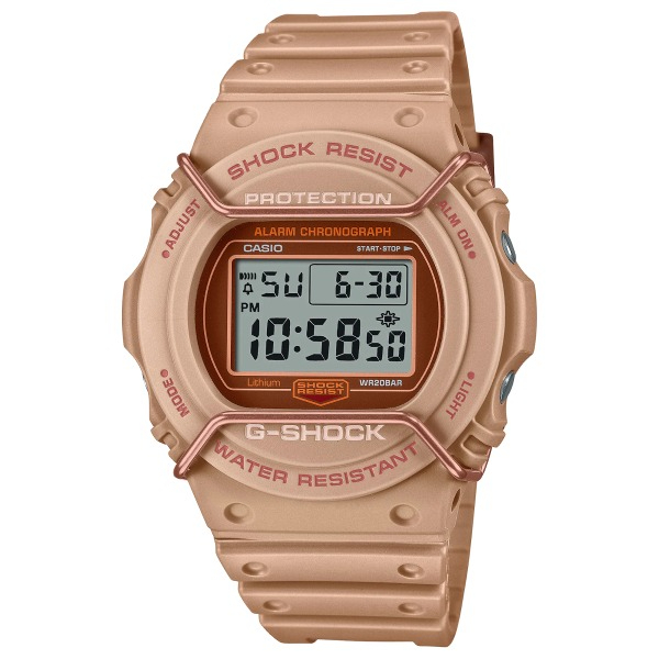 【CASIO G-SHOCK】經典復刻高質感霧面數位運動腕錶-玫瑰金 DW-5700PT-5