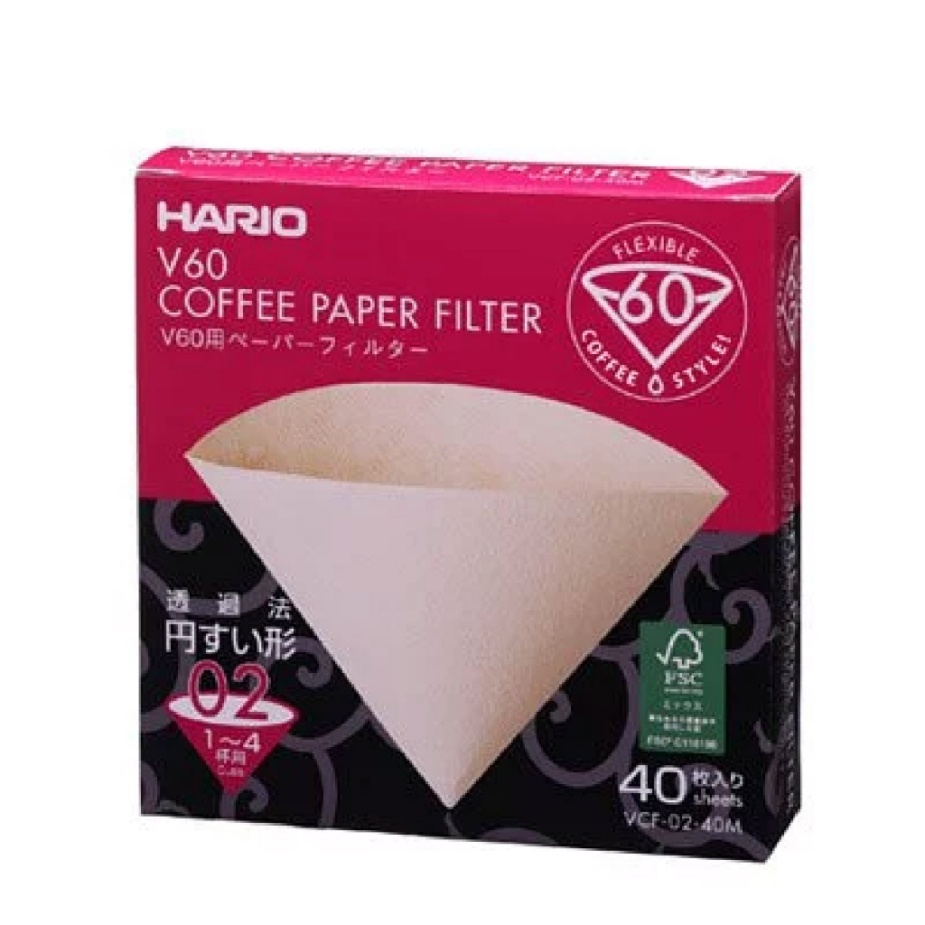 [ HARIO ] V60無漂白02濾紙｜40張－V60濾紙 錐形濾紙 咖啡濾紙 手沖濾紙 濾紙 日本製