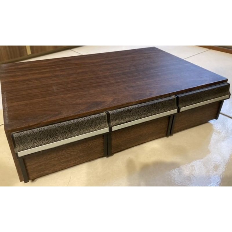老東西-復古木質收藏盒36片錄音帶收納盒 木質收納箱 卡帶收藏箱 3個抽屜式收納箱 錄音帶 音樂卡帶盒