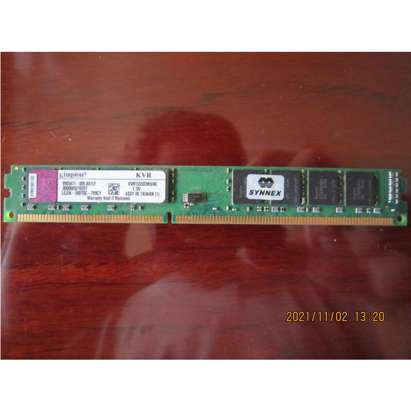 金士頓記憶體Kingston DDR3 1333 4GB 4G KVR1333D3N9/4G/雙面/窄版