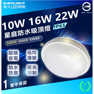 [快速出貨]億光 億光吸頂燈 IP65 防水吸頂燈 星庭吸頂燈 10W 16W 22W LED吸頂燈 走道燈 樓梯燈