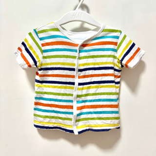 baby mothercare彩色條紋短袖上衣外套罩衫9-12m
