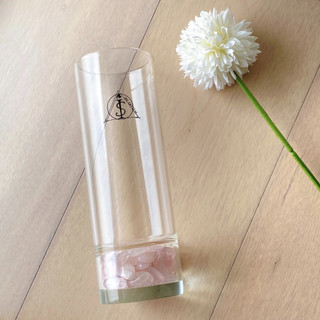 【現貨】sio crystal希奧水晶石能量水杯/桃花粉水晶玻璃瓶/rose quartz class/人緣愛情舒緩心情