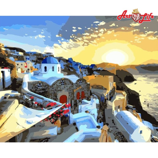 【ArtLife 藝術生活】TWR011希臘風情_ 50x65cｍ含框 DIY 數字油畫 彩繪 全館現貨