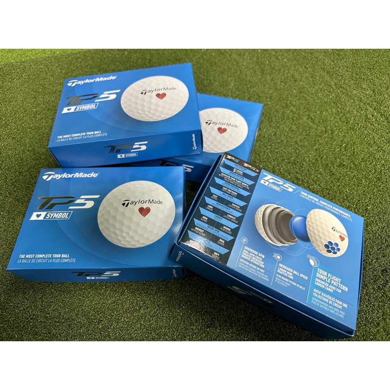 [小鷹小舖] 限量版 TaylorMade TP5 HEART SYMBOL 愛心 高爾夫球 五層球 優化空氣動力學設計