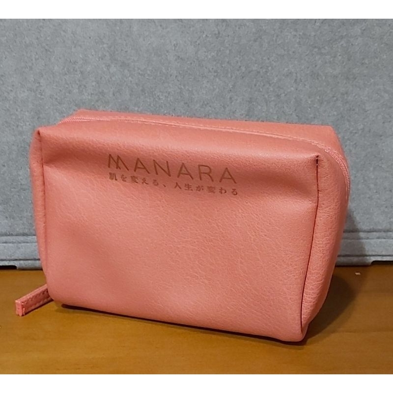 日本MANARA粉紅色化妝包～全新未使用