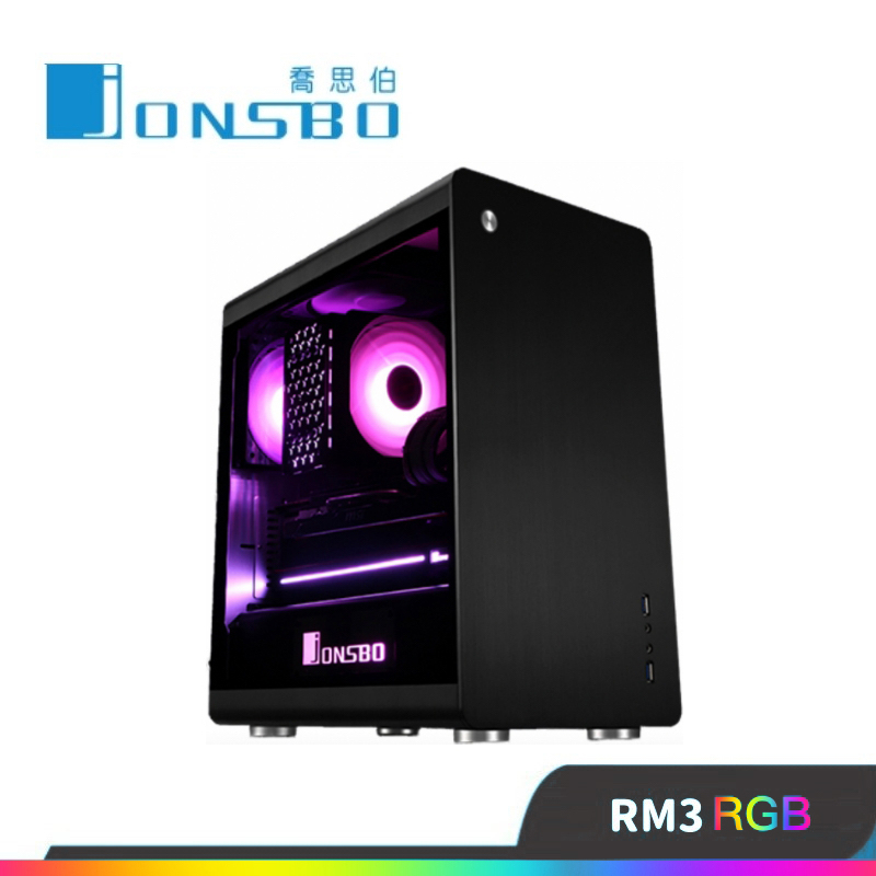 現貨【JONSBO 喬思伯】RM3鋁鎂合金機殼-黑｜SYNC RGB｜鋼化玻璃雙測透｜ ITX,M-ATX｜宅配免運