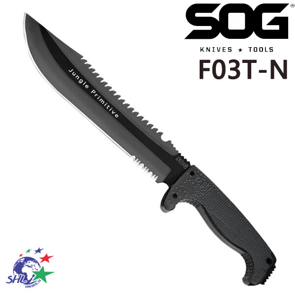 SOG 叢林砍刀 / 黑色圖層齒刃 / 專利Digi-Grip™ 菱形壓紋 / F03T-N 詮國