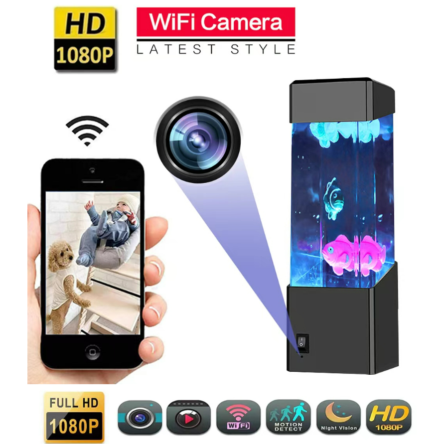 迷幻魚缸 1080P 高清 4K 迷你 攝像機 錄像機 WIFI 魚缸 玩具 移動偵測 攝像頭 安全 監控 監視器 夜視