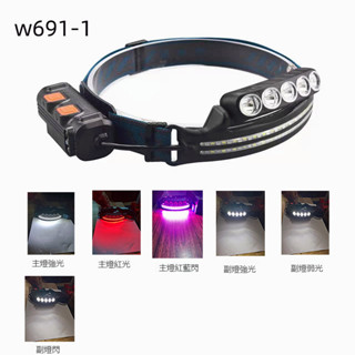 （臺灣發貨 可開發票）新款XPG+COB感應頭燈Type-C充電戶外跑步紅光警示LED強光工頭燈