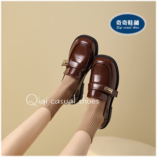 70010 [Qiqi casual shoes奇奇休閒鞋] 2023春季新款學院風單鞋女裡外全皮cao軟感樂福鞋