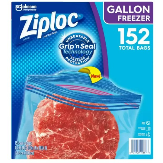 🌸好市多線上購物🌸#921279 Ziploc 雙層夾鏈冷凍保鮮袋 大 152入