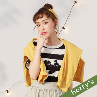 betty’s貝蒂思(21)水果圖樣寬條紋T-shirt(黑色)