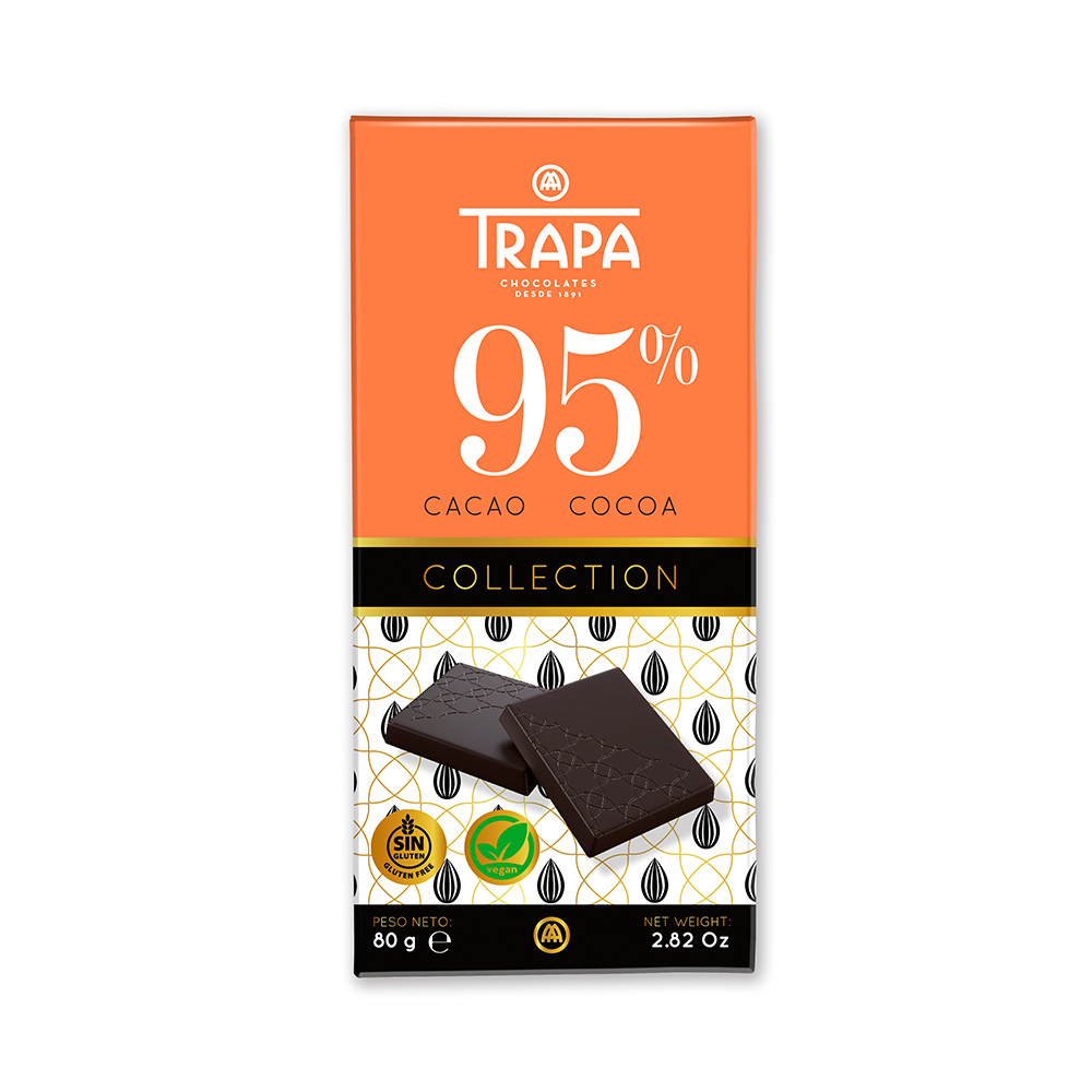 【西班牙 Trapa】精選95%黑巧克力片80g 市價138元 特價69元(僅此一批)~