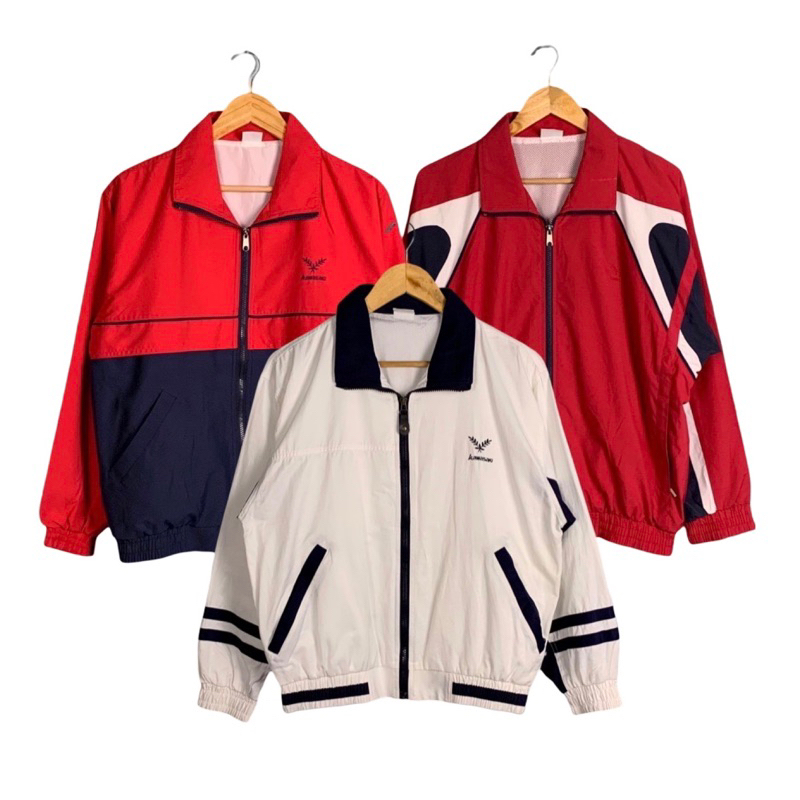 《 福星Flexing✨》Kawasaki 川崎 古著 防風 刺繡 夾克 外套 古着 二手 拼色 拼接 街頭 紅色 白色