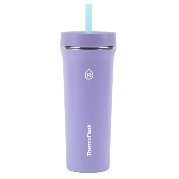 全新 ThermoFlask 不鏽鋼吸管隨行杯 950毫升 好市多 costco 保溫杯 吸管杯 紫色