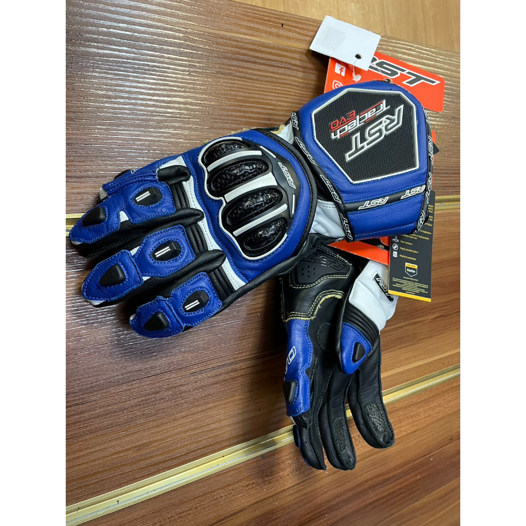 NA MOTO RST 2666 TRACTECH EVO 4 袋鼠皮 競技 長手套 藍色 柔軟 舒適 歡迎提問選購