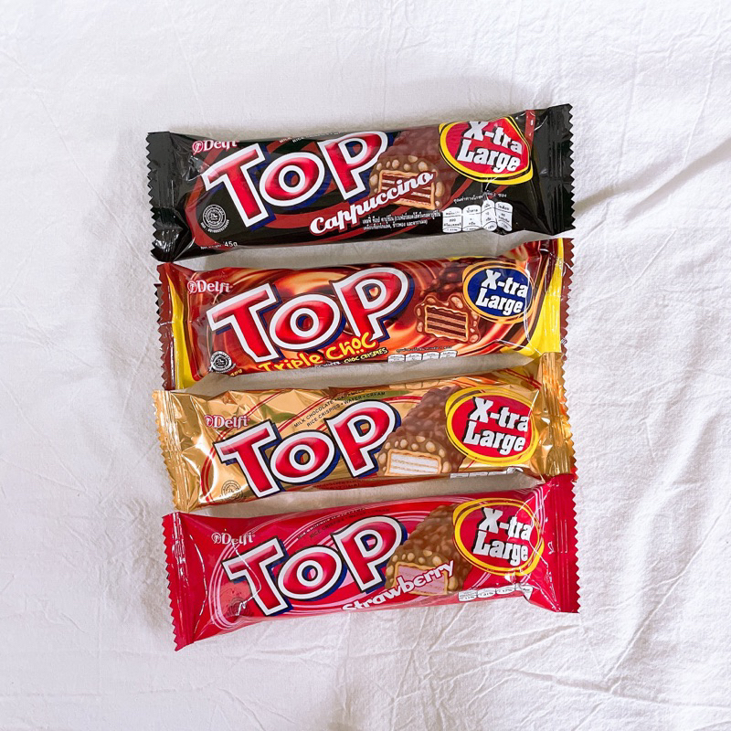 「附發票🧾」印尼🇮🇩Delfi 迪飛 TOP 巧克力脆米威化餅 威化餅 三層巧克力/草莓/香草/卡布奇諾 45g