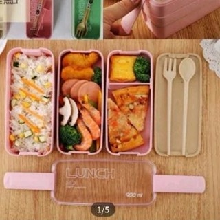小麥日式三層飯盒 多層飯盒 學生便當盒 環保保鮮盒 三層便當盒 天然小麥三層飯盒 900ml