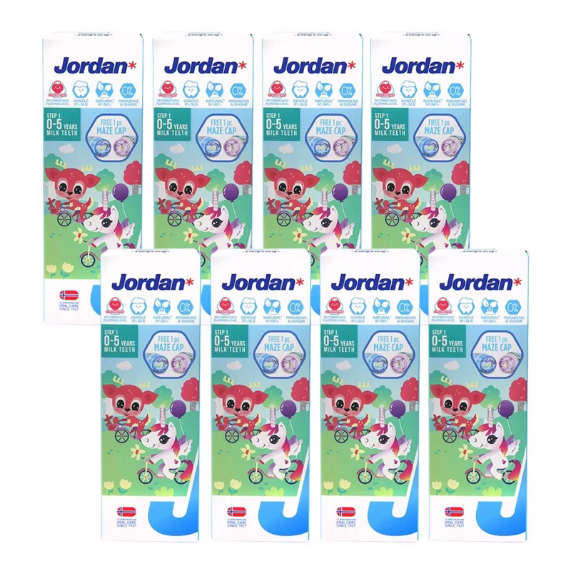 《好市多Costco線上代購》Jordan 清新水果味兒童牙膏 0-5歲 75公克 X 8入