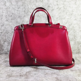 【哈極品】二手品《LOUIS VUITTON LV EPI 全皮桃紅色 水波紋 手提包/斜揹包/肩揹包》