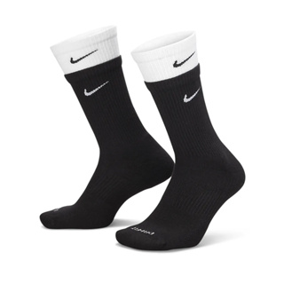 現貨 Nike Everyday Plus Cushioned 黑白 雙層 襪子 中性中筒襪 單雙 DD2795-011