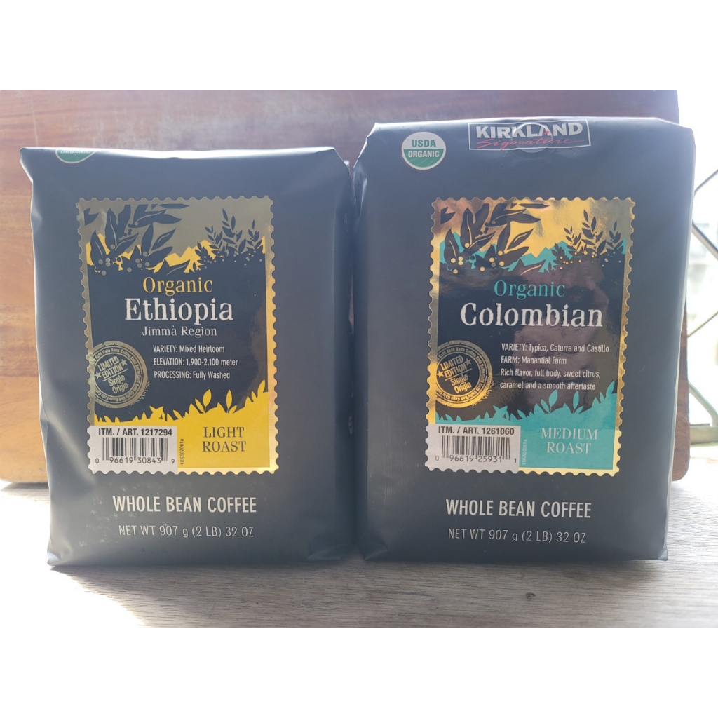 好市多代購 有機哥倫比亞Colombian咖啡豆  有機索匹亞咖啡豆Ethiopia  907G