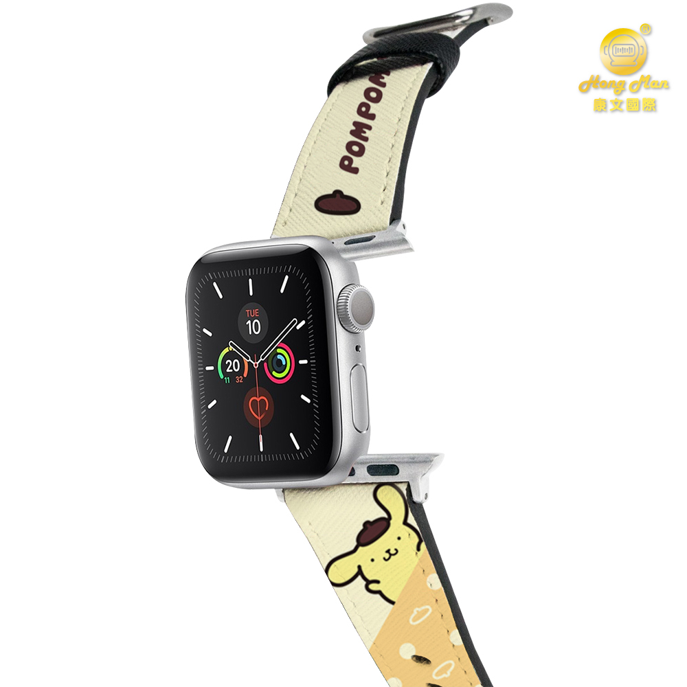 【Hong Man】三麗鷗 Apple Watch 皮革錶帶 點點布丁狗