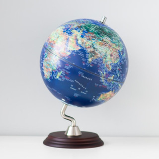 【SkyGlobe】10吋衛星原貌木質底座立體地球儀[AR互動款]《WUZ屋子-臺北》10吋 擺飾 地球儀 立體 AR