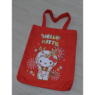 現貨 手提袋帆布袋金牛年開運金喜福袋hello kitty 凱蒂(紅色) 紅色kitty手提袋