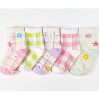 ✈️現貨✈️韓國童襪~兒童襪.童襪.襪子~女童.女孩~粉彩小花~韓國童襪5雙一組~韓國製