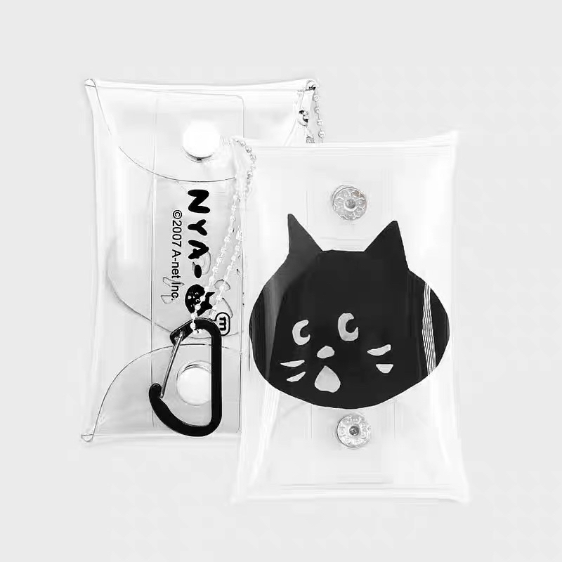 現貨🔥 日本 NYA ne-net 驚訝貓 黑貓 pvc 收納包 耳機包 鑰匙包 吊飾 包 AirPods 耳機 零錢包