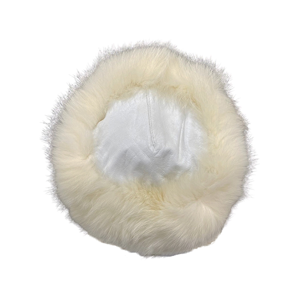 瑞士-【Charles Muller】高品質保暖真皮皮草圓頂帽 (白) 瑞士製造 / 保暖帽 / 真皮毛海帽