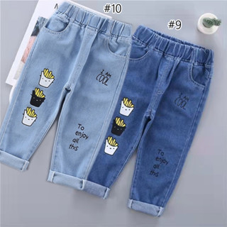 現貨 臺灣出貨 go cool shop 兒童 薄款牛仔長褲 春夏 薄款 印花牛仔長褲 休閒褲1120201