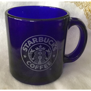 (46)(星巴克 Starbucks 鈷藍色女神LOGO玻璃杯美國製USA 12oz)