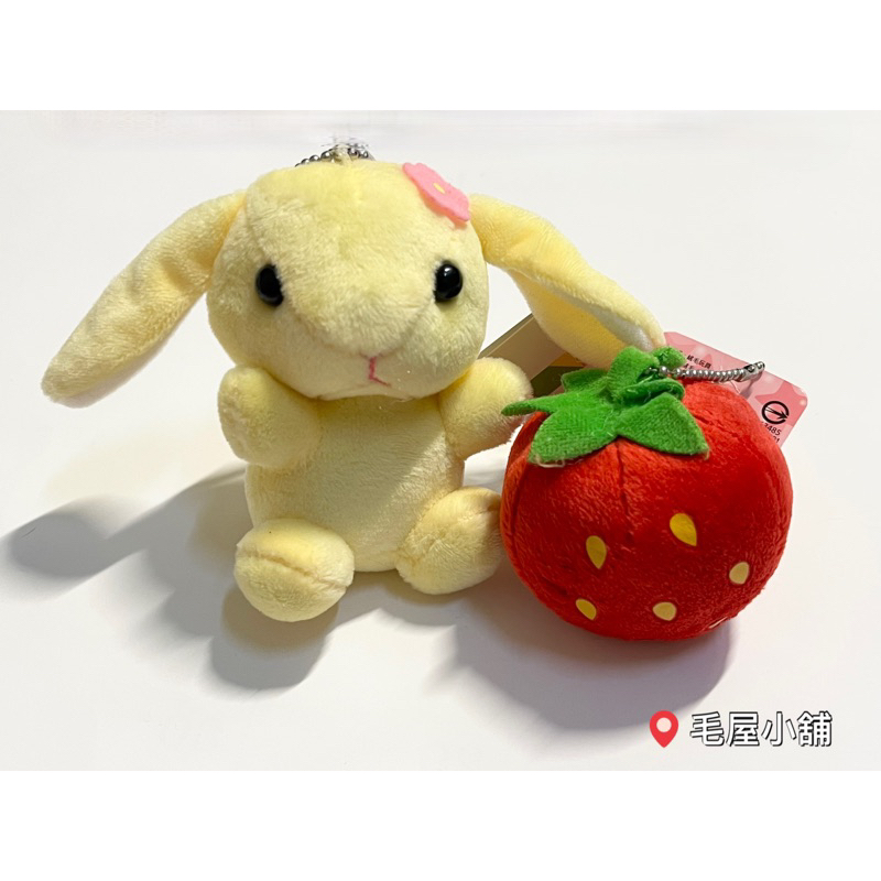 可愛小兔&amp;草莓絨布吊飾娃娃～2入組