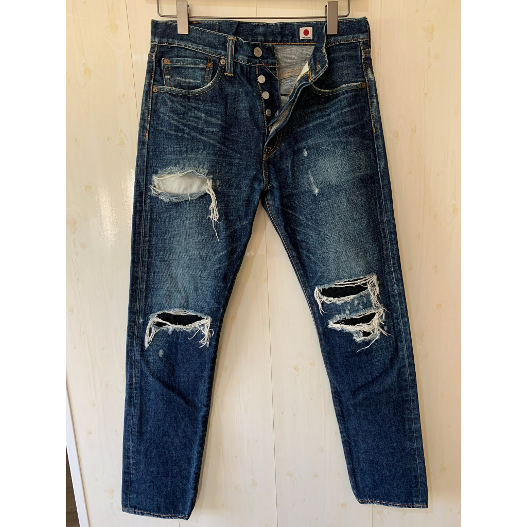 LEVIS 501T 深藍 刷色 破壞 日本製 厚磅 排釦 錐形 丹寧 牛仔褲 MIJ 501CT 501 CT