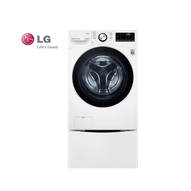 LG 樂金15公斤WiFi蒸氣洗脫烘洗衣機 WD-S15TBD+WT-SD200AHW 上下疊【雅光電器商城】