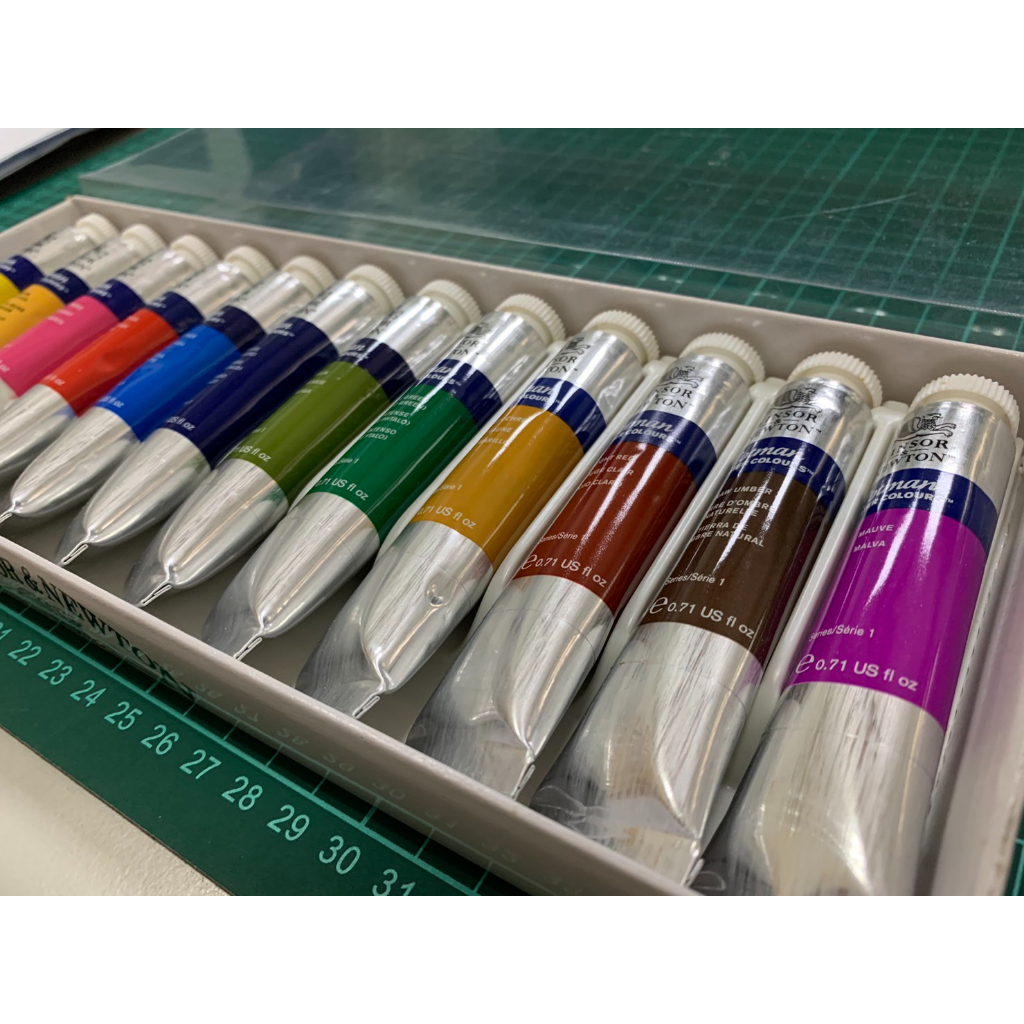 少量庫存 Winsor&amp;Newton溫莎牛頓透明水彩12色盒裝-21ml