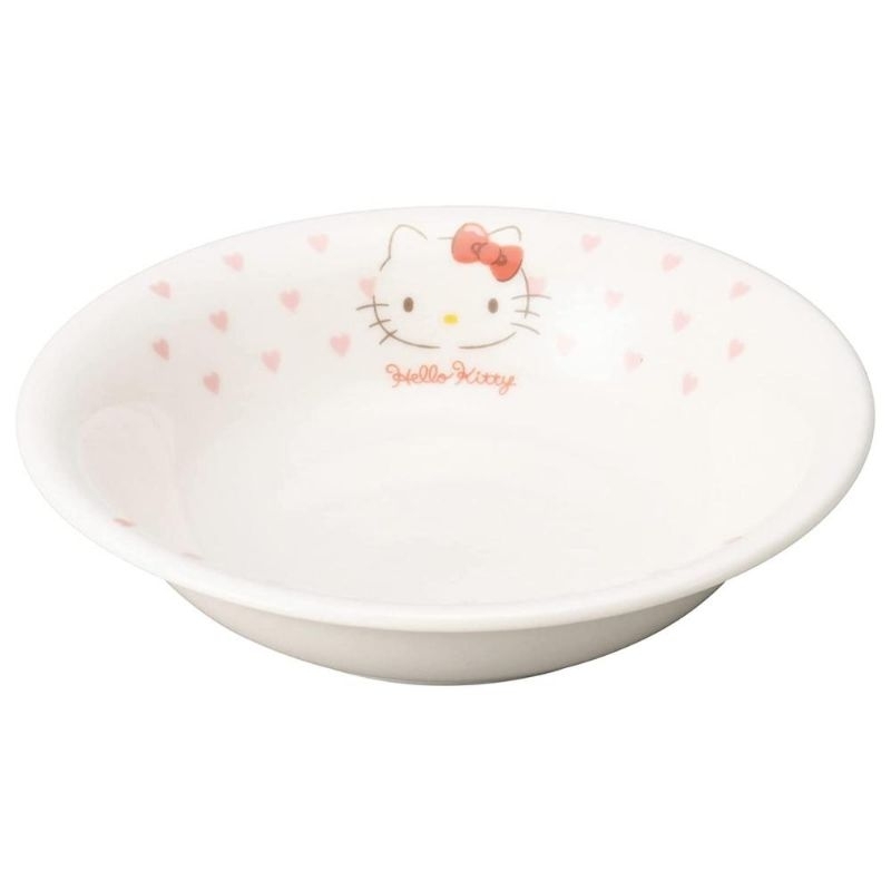 花見雜貨~日本製 全新正版 kitty 凱蒂貓 瓷器 陶瓷 點心盤 深盤 小盤子 粉色 蝴蝶結