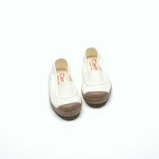 CIENTA 西班牙國民帆布鞋 M75997 05 白色 咖啡底 經典布料 鬆緊帶 童鞋